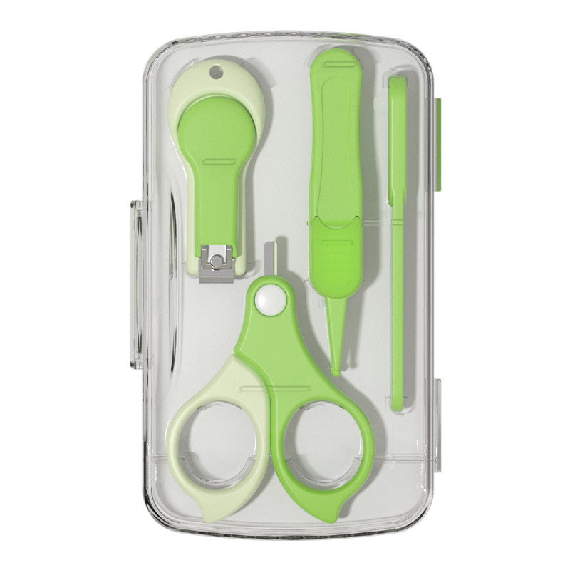 4-Piece Baby Nail Care Safety Grooming Kit Anti-Pinch Clipper Set