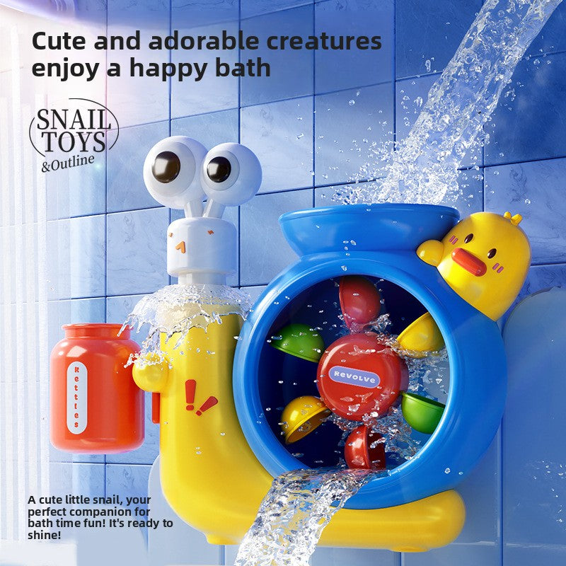 Snail Rotating Water Wheel Suction Cup Bath Toy for Toddlers