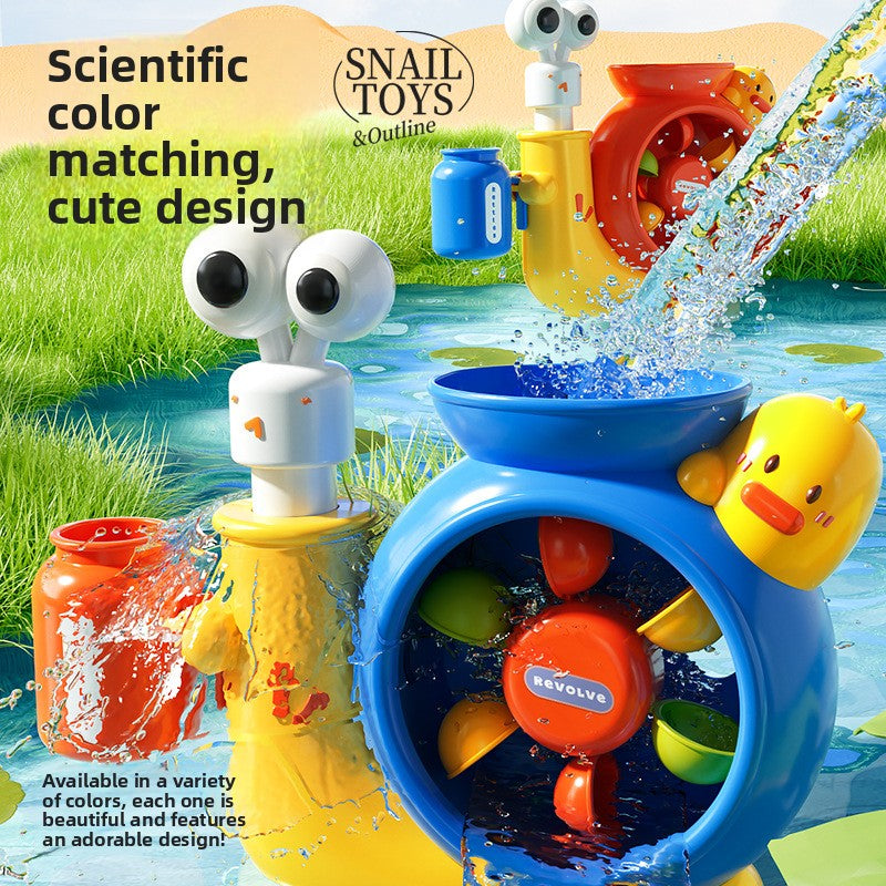Snail Rotating Water Wheel Suction Cup Bath Toy for Toddlers