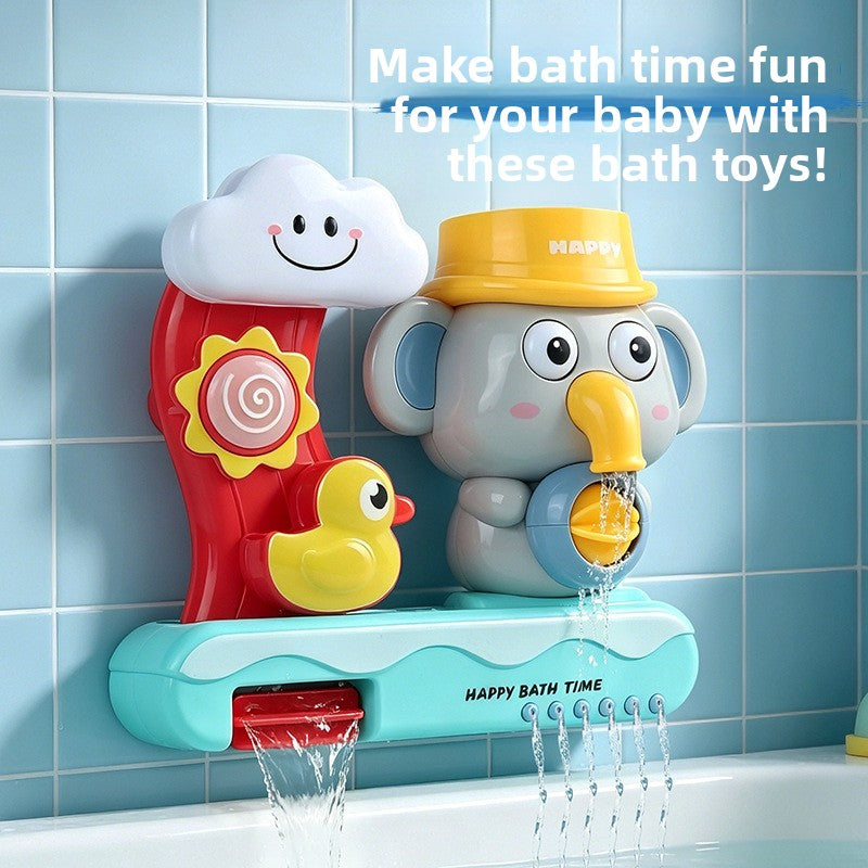 Cute Elephant Suction Cup Rotating Spray Bath Toy for Kids