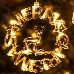 Christmas decoration star-shaped tree wreath luminous suction plate lamp