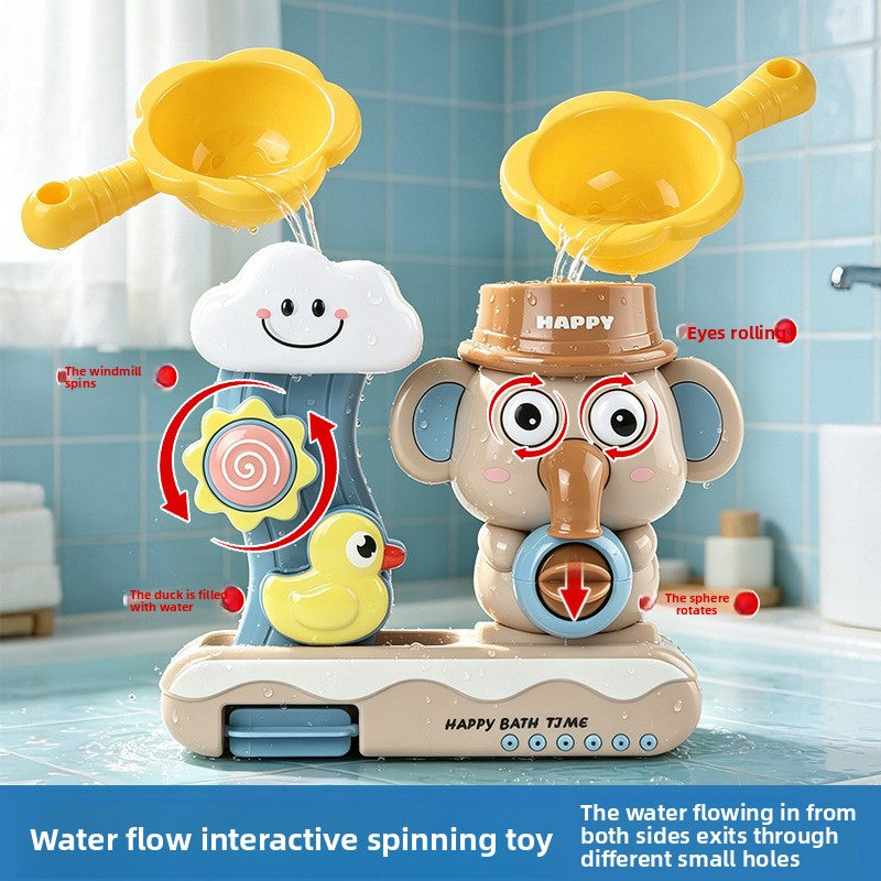 Cute Elephant Suction Cup Rotating Spray Bath Toy for Kids