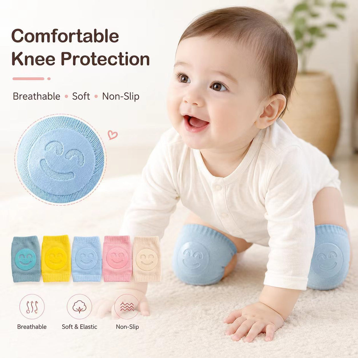 Infant Terry Socks with Anti-Slip Knee Elbow Pads