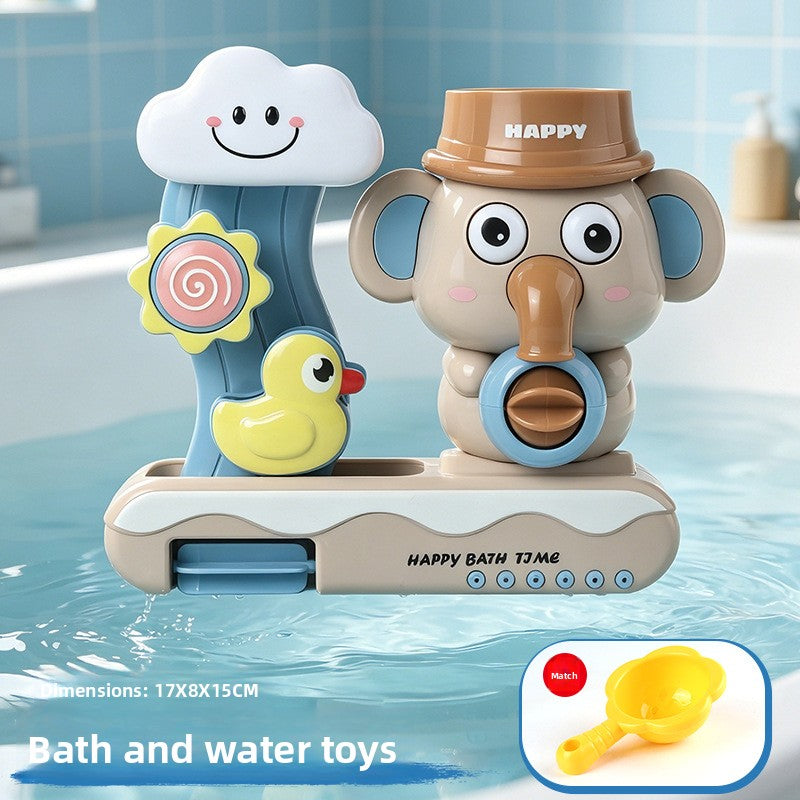 Cute Elephant Suction Cup Rotating Spray Bath Toy for Kids