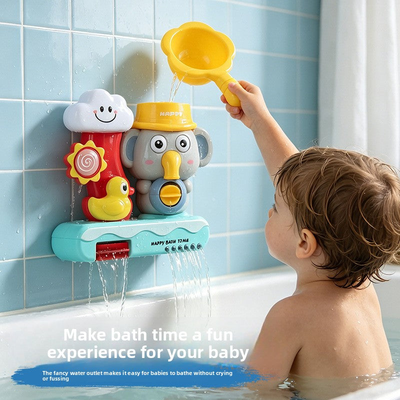 Cute Elephant Suction Cup Rotating Spray Bath Toy for Kids