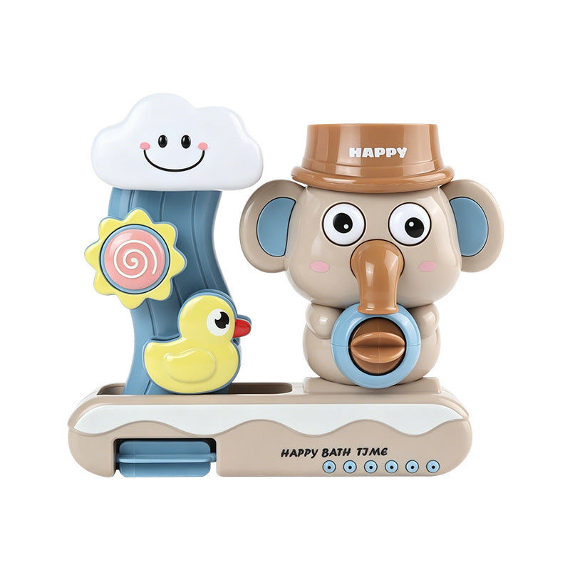 Cute Elephant Suction Cup Rotating Spray Bath Toy for Kids